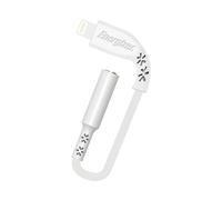Energizer C41EUJALIAT - Adaptador de Audio Lightning a Mini Jack Hembra (11 cm - Sonido estéreo) Compatible MFI - Color Blanco