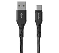ENERGIZER, Cable de carga y datos USB-A a USB-C de nailon trenzado 2m Anti-nudos
