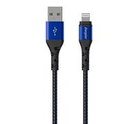 Energizer Cable USB A/Lightning Metal Reforzado Mfi, 2 m, Azul y Negro Trenzado