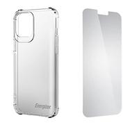 Energizer - Carcasa para iPhone 12 y 12 Pro antigolpes, Transparente + 1 Pantalla de protección - Protección hasta 1,2 m