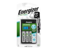 Energizer Cargador - 4 Pilas AA 2300 mAh Incluidas - Compatible con Pila Recargable AAA y AA - Carga rápida en 1 Horas - Apagado automático para la protección contra sobrecarga