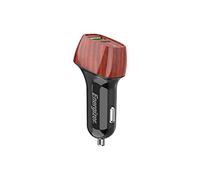 ENERGIZER - Cargador de Coche de 38 W - 1 Puerto USB-C y 1 Puerto USB-A - Cargador de Coche - Diseño de Carbono - Ronce de Nogal D38