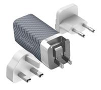 ENERGIZER, Cargador de red GaN 5A USB y USB-C 65W Multipuerto EU / UK / US