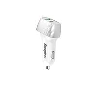 Energizer - Cargador para Coche (38 W, 1 Puerto USB-C y 1 Puerto USB-A, Cargador para Encendedor de Cigarrillos, diseño de Carbono, Color Plateado D38