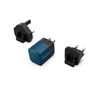 Energizer - Cargador rápido USB-C de 20 W - sin Cable - 3 enchufes incluidos (EU/US/UK) - Azul