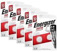 Energizer CR2016 - Pilas Litio 3V - Paquete de 5 Blister de 2 Pilas (Total 10 Pilas)