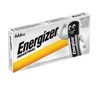 Energizer - Industrial, Pack de 10 pilas AAA 1,5V, pilas alcalinas básicas para uso cotidiano e industrial, sin sulfataciones y con hasta 10 años de vida útil