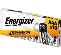 Energizer - Industrial, Pack de 10 pilas AAA 1,5V, pilas alcalinas básicas para uso cotidiano e industrial, sin sulfataciones y con hasta 10 años de vida útil