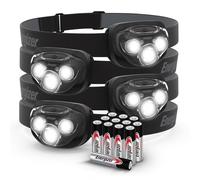Energizer - Juego de 4 luces frontales LED PRO260 resistentes al agua IPX4 de alto rendimiento para exteriores, camping, correr, tormenta, supervivencia LED para situaciones de emergencia (pilas