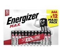 Energizer - MAX, Pack de 12 Pilas AAA, Larga duración para Uso Cotidiano, sin sulfataciones y con 10 años de Vida útil
