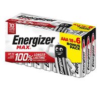Energizer - Max, Pack de 18+6 Pilas AAA 1,5V, Más Potencia y Larga duración para Uso Cotidiano, sin sulfataciones y mantiene carga 10 años