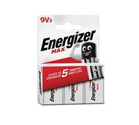 Energizer Baterías de 9 V, Potencia alcalina máxima, Paquete de 3