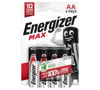 Energizer Max Pilas AA Max Pilas Pequeñas dura hasta un 100% más largo x4 - Las 4 pilas