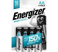 Energizer - MAX PLUS, Pack de 4 pilas AA, larga duración para dispositivos exigentes, sin sulfatación y 12 años vida útil