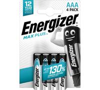 Energizer - Max Plus, Pack de 4 Pilas AAA, +150% de duración para Uso Cotidiano, sin sulfatación y Mantiene Carga 12 años