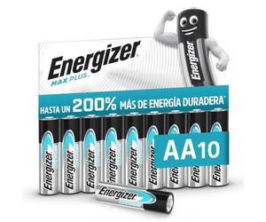Energizer MAX Plus - Pilas AA (Paquete de 10) 1,5V Baterías Alcalinas | Energía Que Dura 200% Más - Accesorios de Ordenador y Smart Home - Embalaje 100% reciclable - 15 años de Vida útil