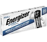 Energizer Max - Ultimate Lithium, Pack de 10 Pilas AAA, Litio de Larga duración para Dispositivos de Alto Consumo, más Ligera y 20 años Vida útil