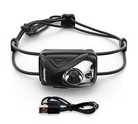 Energizer Mini linterna frontal LED recargable, ligera, potente y brillante, resistente al agua para acampar y correr, cable de carga USB incluido