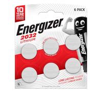 Energizer Pila de litio CR2032 de litio de 3 V, de larga duración, máximo rendimiento para pequeños dispositivos, relojes, mandos a distancia y termómetros - 1 blíster de 6 pilas
