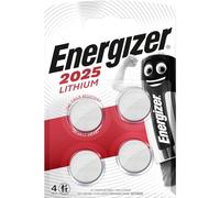 Energizer Pilas CR2025 (Paquete de 4) - Baterías de Botón 3V Litio - Para llaves de control remoto y relojes deportivos - Embalaje seguro - 10 años de Almacenamiento