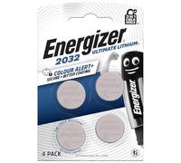 Energizer Pilas CR2032 (Paquete de 4) - Baterías de Botón 3V Litio - La Primera Pila 3 in 1 Child Shield - technología de Alerta de Color - 12 años de Almacenamiento