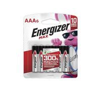 Energizer, Pilas MAX Alcalinas AAA, 6 Pilas, Blanco/Rojo