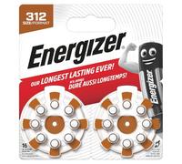 Energizer Pilas para Audífonos tamaño 312 (Paquete de 16) - Baterías de Audífono - Tecnología Zinc-Aire - Fácil Instalación - 4 años de Almacenamiento