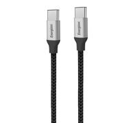 Energizer(R) Cable trenzado USB-C a USB-C de 8 pies, color negro