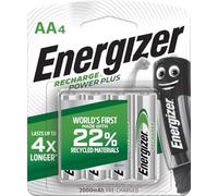 Energizer - Recargables, Pack de 4 pilas AA 2000 mAh, precargada, para dispositivos uso frecuente y cientos de recargas