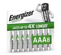 Energizer Recharge Power Plus - Pila Recargable AAA (Paquette de 8) Batería 700 mAh NiMH - precargada - para Dispositivos Uso frecuente y Cientos de recargas - Embalaje 100% reciclable