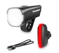 Energizer Set de Luces LED Recargables para Bicicleta, Delantera y Trasera, 250 lúmenes, Carga USB, Faro y luz Trasera para Ciclismo Nocturno.