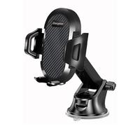 Energizer - Soporte para teléfono de coche con ventosa universal - Fijación parabrisas y salpicadero - Rotación 360° Modo Retrato / Paisaje - para smartphones de 4" a 7" - Ultra estable - Negro