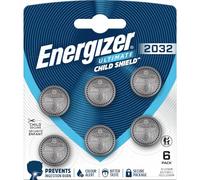 Energizer Ultimate Child Shield CR2032 (Pack de 6) - Pilas de Botón 3V - Primera Batería del Mundo con Protección contra Quemaduras por Ingestión - Seguridad 4 en 1 y Tecnología Colour Alert