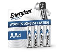 Energizer Ultimate Lithium AA Pilas (Paquete de 4) - Una de Las Pilas AA | Mayor duración del Mundo - para Dispositivos de Alto Consumo - Embalaje 100% reciclable - 25 años de Vida útil