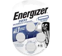 Energizer Pilas CR2032 Ultimate Lithium – Pack de 4, litio de larga duración, 20 años de vida útil