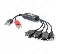 ENERGMiX Concentrador USB de 3 puertos 2.0 de alto rendimiento USB HI Speed 2 en 1