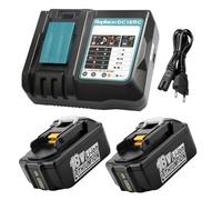 Energup 2 Pcs 5.5Ah Batería para Makita Batería 18V con Cargador DC18RC Reemplazo para Makita 18V BL1860 BL1850 BL1840 BL1830 BL1820