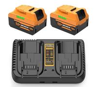 ENERGUP 2X 18V 5.5Ah Batería con Cargador para Dewalt Batería 18V DCB184 DCB200 DCB180 DCB181 DCB182 DCB201
