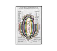 Energy Anatomy Chart Poster - Chakra System, Aura Field & Human Body Integration, Colorful Educational Canvas for Wellness Studio, Home Office (Unframed,12x18inch(30x45cm))
