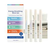 Energy Breathing Stick - 4 Piece Portable Nose Stick | Sinus Nose Inhaler | Compact Stress Relief Sticks - Inhaler Set for Adults Teens Men and Women Promoting Relaxation Focus and Mindfulness at Home
