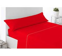 Energy Colors Textil - Excellent 105 - Juego SÁBANAS Completo 3 Piezas Verano Cama 105 x 190-200 cm (Rojo)