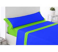 ENERGY COLORS TEXTIL - Excellent 135 - Juego SÁBANAS Completo 3 Piezas Verano Cama 135 x 190-200 cm (Celeste)