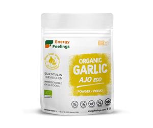 Energy Feelings Ajo en Polvo Deshidratado 200g, Ajo Molido Granulado Molida Bio 100% Natural Sin Aditivos ni Azúcares Añadidos Vegano Sin Gluten, Ideal como Especia para Cocinar