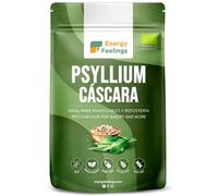 Energy Feelings Cáscara de Psyllium Husk 200g, Alto Contenido en Fibra para Estreñimiento, Sin Gluten y Sin Lactosa, Organic Psyllium, Prebiótico, Enriquece la Microbiota Intestinal