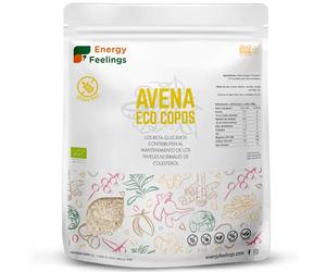 Energy Feelings Copos de Avena Integrales Ecológicos 1kg, Avena Sativa en Grano con Alto Contenido en Fibra y Proteínas, Vegana y Sin Gluten