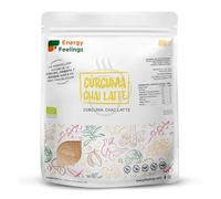 Energy Feelings Cúrcuma Chai Latte Ecológico 500 gr, Cúrcuma en Polvo con Jengibre y Pimienta, Apto para Veganos, Sin Lactosa, Sin Gluten