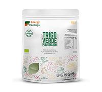 Energy Feelings Hierba de Trigo Eco Pulverizada - 1000 g, Vegana y Ecológica, Rica en Hierro, Sin Lactosa, Sin Gluten, Sin Azúcar Añadido, Ideal para Ensaladas y Bebidas, color Verde, Pack XXL