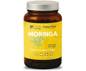 Energy Feelings Moringa en Cápsulas Pura, 100% Polvo de Moringa Oleifera Bio, Rica en Antioxidantes Vegetales, Natural, Orgánica, Ecológica, 90 Cápsulas, 1500mg de Concentración