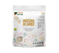 Energy Feelings Proteína de Arroz en Polvo Sabor Vainilla, 80% Proteína Vegana, Sin Gluten, Sin Lactosa, Sin Azúcar Añadido, Apta para Masa Muscular y Control de peso, 1Kg