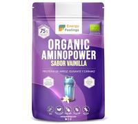 Energy Feelings Proteína de Guisante, Cáñamo y Arroz 500g, Proteína Vegana en Polvo Sin Lactosa, Sabor Vainilla 75%, Sin Azúcar y Sin Gluten, Proteínas para Masa Muscular, Vegan Protein